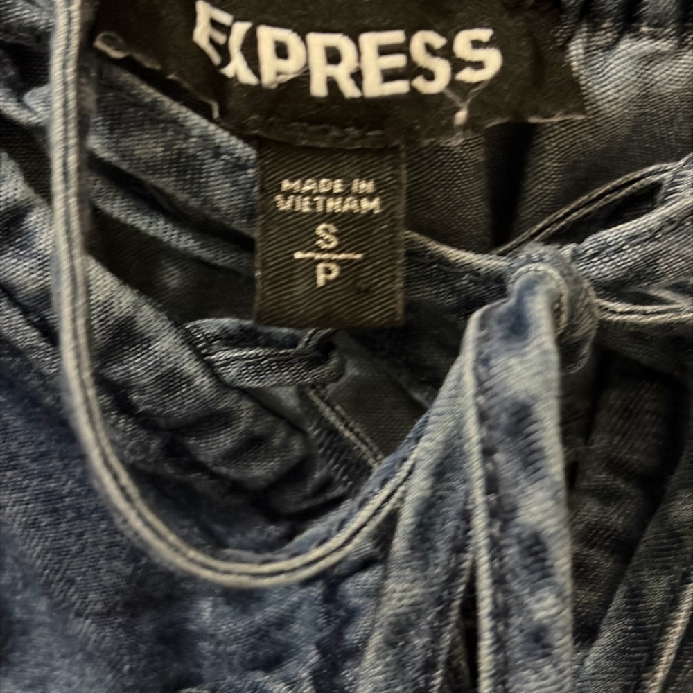 Express Blue Off-Shoulder Ruffle Blouse - Picture 2 of 6